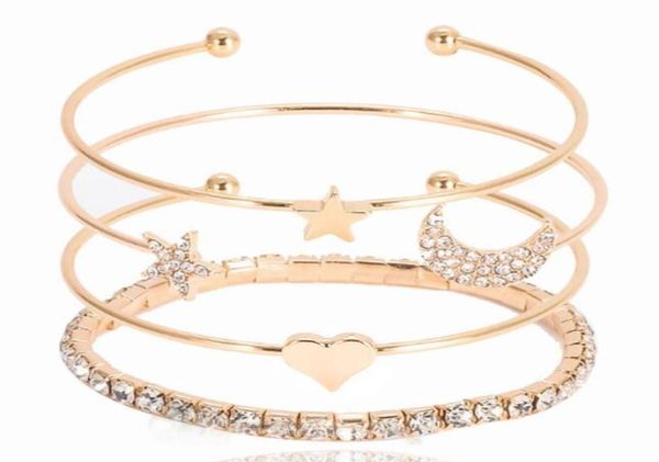 4pcsset gold plated star heart moon bohemian bracelets bangle for diy fashion jewelry gift cr36 shipp2354860, Black
4pcsset gold plated star heart moon bohemian bracelets bangle for diy fashion jewelry gift cr36 shipp2354860, Black
