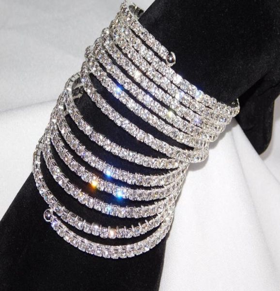 2017 bangles 12 rows spiral party silver gold plated rhinestone bangle upper arm bracelet cuff wedding bridal jewelry accessories 4721820, Black
2017 bangles 12 rows spiral party silver gold plated rhinestone bangle upper arm bracelet cuff wedding bridal jewelry accessories 4721820, Black