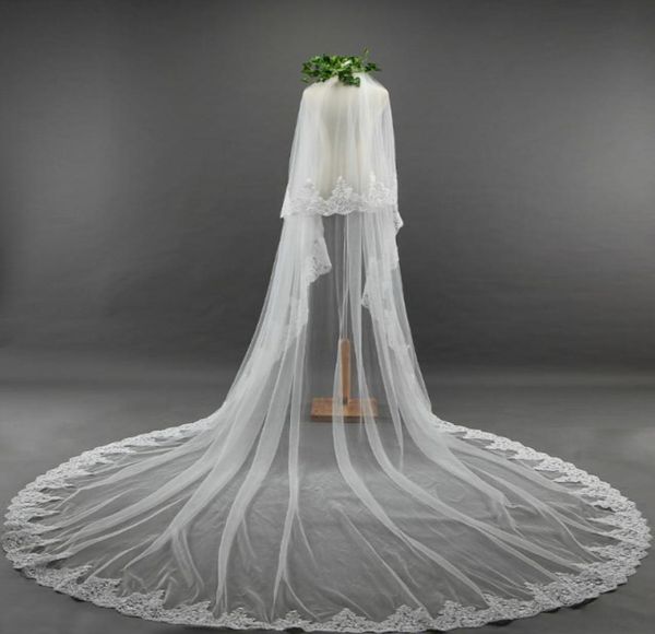 luxury two layers long lace edge wedding veil white ivory cathedral length bridal veils with comb attached custom made 5981561, Black
luxury two layers long lace edge wedding veil white ivory cathedral length bridal veils with comb attached custom made 5981561, Black