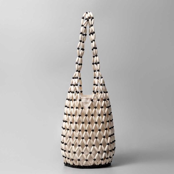 hollow out handmade woven bag for female niche design, wooden bead bucket bag for summer versatile commuting single shoulder women's ba
hollow out handmade woven bag for female niche design, wooden bead bucket bag for summer versatile commuting single shoulder women's ba