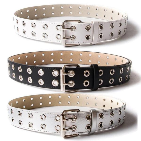 womens fashion double grommet metal buckle leather belt punk adjustable5597719, White
womens fashion double grommet metal buckle leather belt punk adjustable5597719, White