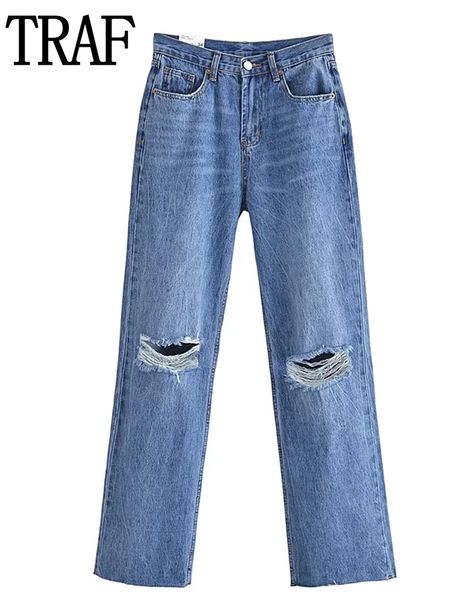 women's jeans traf blue baggy women ripped denim pants woman high waist wide leg female fashion streetwear trousers 230718
women's jeans traf blue baggy women ripped denim pants woman high waist wide leg female fashion streetwear trousers 230718