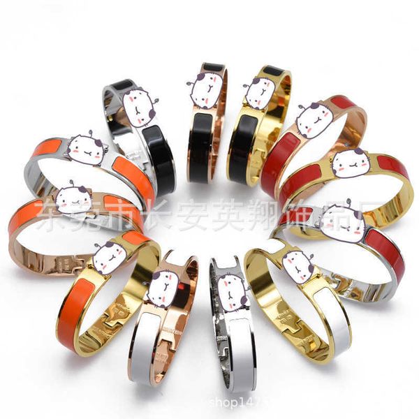 designer hemrres bracelet enamel letter h men's and women's rose gold buckle titanium steel pig nose couple handicraft nrse, Black
designer hemrres bracelet enamel letter h men's and women's rose gold buckle titanium steel pig nose couple handicraft nrse, Black