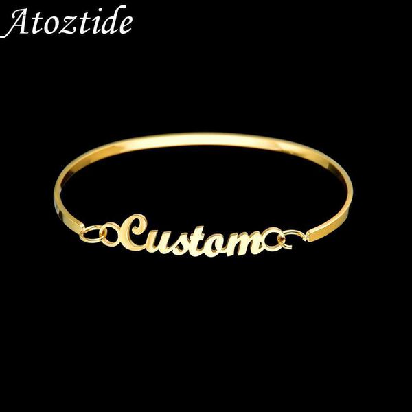 atoztide new personalized custom name bangle for women stainless female personalized couple bracelet gold color jewelry gift l230620, Golden;silver
atoztide new personalized custom name bangle for women stainless female personalized couple bracelet gold color jewelry gift l230620, Golden;silver