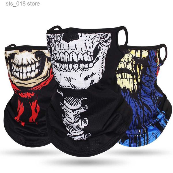 Image of Cycling Caps Masks 3D Skull Bandana Motorcycle Face Mask Cycling Helmet Liner Breathable Sunscreen Balaclava Scarf Hunting Hiking Neck Face Shield T230718