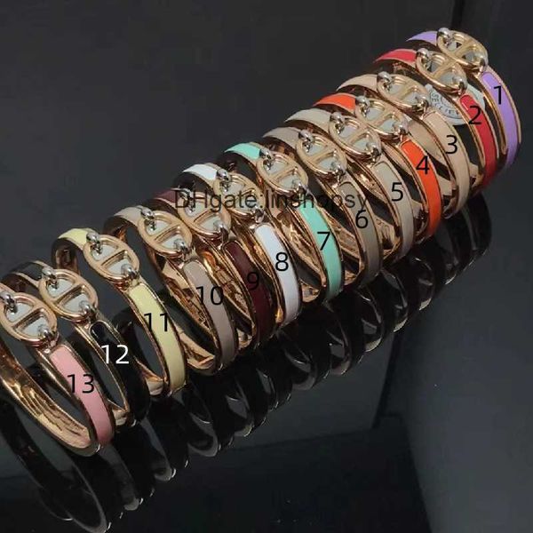 aher mas designer luxury brand enamel bracelet h family enamel pig nose bracelet for men and women, Black
aher mas designer luxury brand enamel bracelet h family enamel pig nose bracelet for men and women, Black