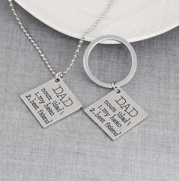 love dad my hero friend tag pendant necklace key ring letter father son daughter chain fashion jewelry will and sandy3165972, Silver
love dad my hero friend tag pendant necklace key ring letter father son daughter chain fashion jewelry will and sandy3165972, Silver