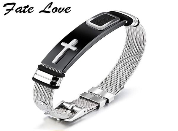 fate love classic cross bracelet men jewelry stainless steel mesh length adjustable gold color fashion mens jewellery bracelets4018745, Golden;silver
fate love classic cross bracelet men jewelry stainless steel mesh length adjustable gold color fashion mens jewellery bracelets4018745, Golden;silver