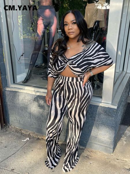 women's two piece pants cm.yaya fashion zebra striped women's set long sleeve drap crop blouse and pants summer two 2 piece set ou, White
women's two piece pants cm.yaya fashion zebra striped women's set long sleeve drap crop blouse and pants summer two 2 piece set ou, White