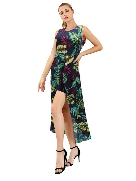 women's sleeveless scoop neck floral print rayon split maxi dress casual fashion hi-low summer romper jumpsuit, Black;gray
women's sleeveless scoop neck floral print rayon split maxi dress casual fashion hi-low summer romper jumpsuit, Black;gray