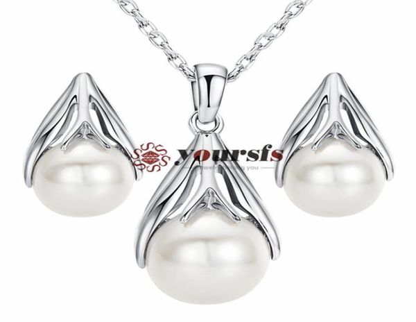 yoursfs bridal 18k gold plated jewelry set silver shiny pearl pendant necklace and earrings4090305, Black
yoursfs bridal 18k gold plated jewelry set silver shiny pearl pendant necklace and earrings4090305, Black