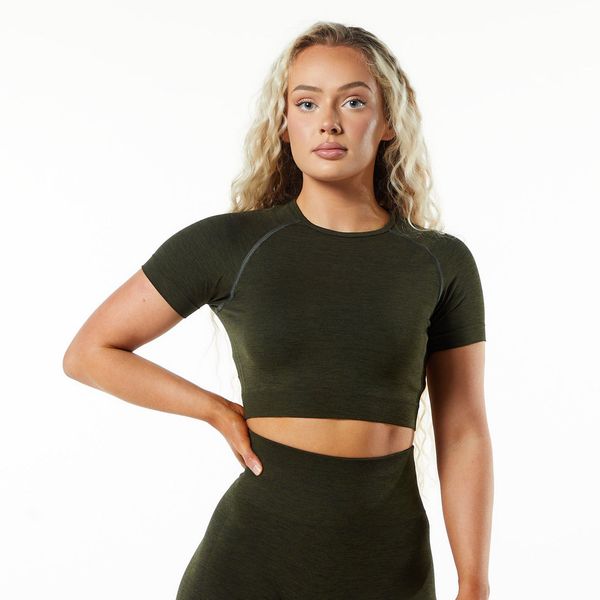 women's tracksuits amplify ss crop workout womens seamless cropped short sleeve clothing yoga gym t shirts crew neck outfits contour sp, Gray
women's tracksuits amplify ss crop workout womens seamless cropped short sleeve clothing yoga gym t shirts crew neck outfits contour sp, Gray