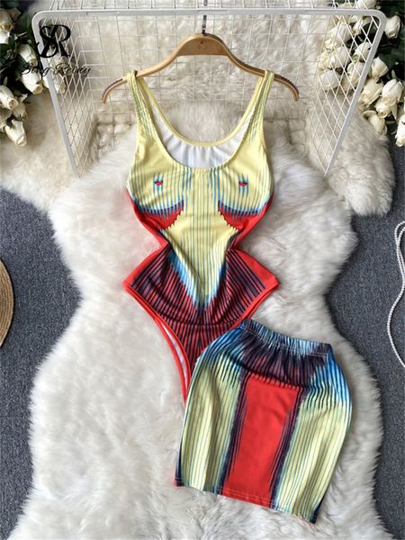 two piece dress singreiny fashion print skirt suit slim sleeveless camis bodysuits mini short skirts streetwear 2023 summer playsuit sets 23, White
two piece dress singreiny fashion print skirt suit slim sleeveless camis bodysuits mini short skirts streetwear 2023 summer playsuit sets 23, White
