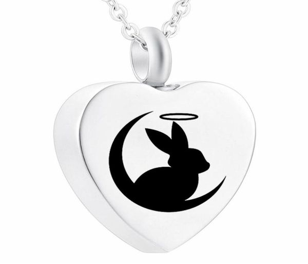 moon festival cremation ashes urn pendant rabbit heart stainless steel necklace for pet human memorial jewelry6781834, Silver
moon festival cremation ashes urn pendant rabbit heart stainless steel necklace for pet human memorial jewelry6781834, Silver