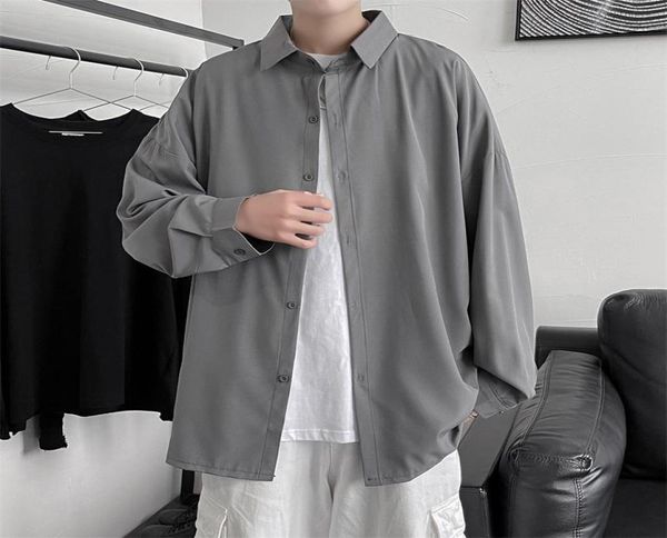 men039s casual shirts korean men solid color long sleeve summer draped loose oversize vintage hiphop high street allmatch sun2346702, White;black
men039s casual shirts korean men solid color long sleeve summer draped loose oversize vintage hiphop high street allmatch sun2346702, White;black