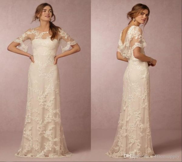 simple lace wedding dresses with short sleeves bridal gowns cowl back illusion boatneck column a line beach wedding gowns cu4638952, White
simple lace wedding dresses with short sleeves bridal gowns cowl back illusion boatneck column a line beach wedding gowns cu4638952, White