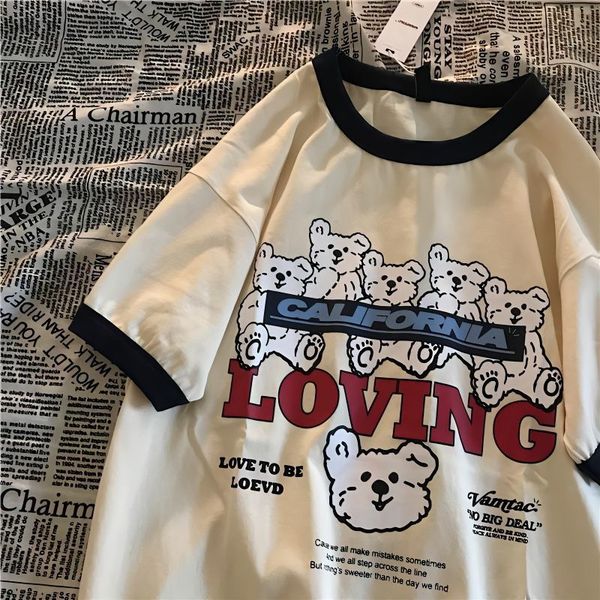 women's tshirt american simplicity retro printed graphic t shirt summer y2k fashionable women loose fresh personality kawaii clothing 2, White
women's tshirt american simplicity retro printed graphic t shirt summer y2k fashionable women loose fresh personality kawaii clothing 2, White