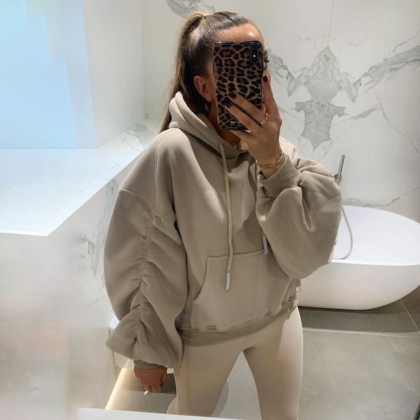 women's hoodies sweatshirts ruched women casual oversized sweatshirt long baloon sleeve 2023 winter chic retro hooded with pocket sport, Black
women's hoodies sweatshirts ruched women casual oversized sweatshirt long baloon sleeve 2023 winter chic retro hooded with pocket sport, Black