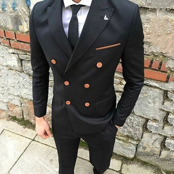 black wedding tuxedos slim fit peaked lapel groom wear two button jacket pants custom made blazer, Black;gray
black wedding tuxedos slim fit peaked lapel groom wear two button jacket pants custom made blazer, Black;gray