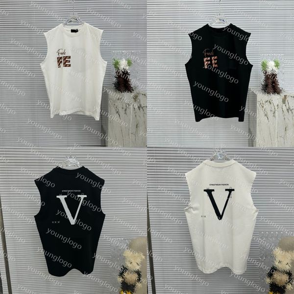 classic mens summer sleeveless t shirt clothing designer cotton round neck loose sport casual womens street shirt tees, White;black
classic mens summer sleeveless t shirt clothing designer cotton round neck loose sport casual womens street shirt tees, White;black