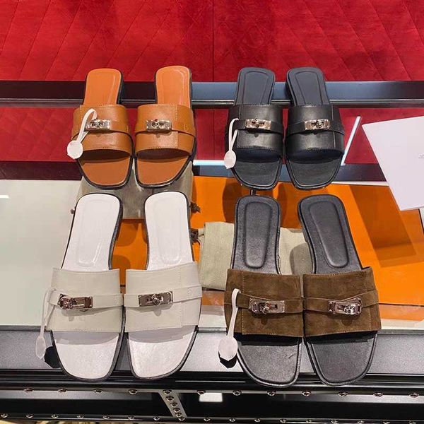 slipper designer shoes h slides 2023 summer new genuine leather flat bottom slippers for women wearing metal button layer cowhide roman slip, Black
slipper designer shoes h slides 2023 summer new genuine leather flat bottom slippers for women wearing metal button layer cowhide roman slip, Black