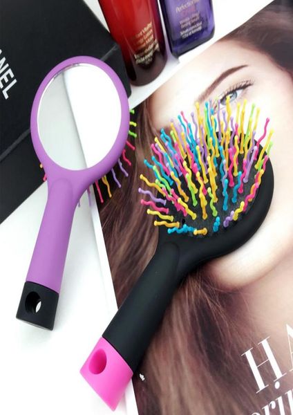 fashion portable comb brush with make up mirror rainbow color hair comb dry hair brush hair styling tools 5pcslot p0043299088, Silver
fashion portable comb brush with make up mirror rainbow color hair comb dry hair brush hair styling tools 5pcslot p0043299088, Silver