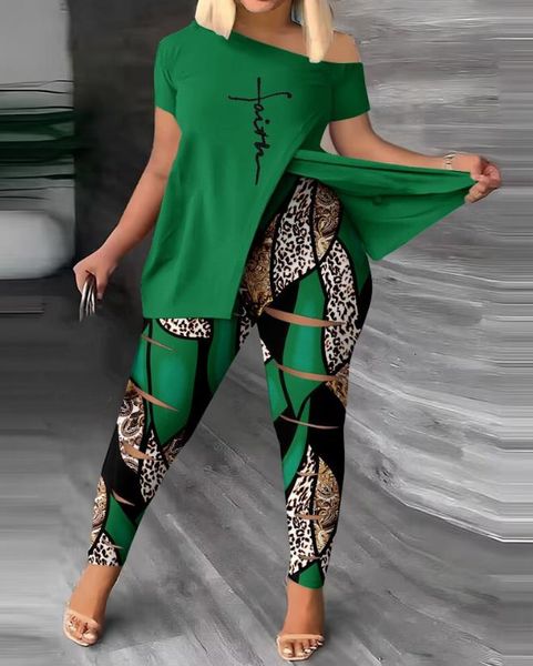 women's two piece pants two piece sets womens outifits summer fashion faith leopard print split hem skew neck short sleeve casual pants, White
women's two piece pants two piece sets womens outifits summer fashion faith leopard print split hem skew neck short sleeve casual pants, White