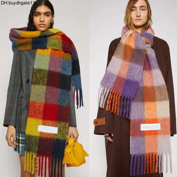 

h43f scarves pashmina warm long stole men and women general style cashmere scarf blanket womens colorful plaid cape shawl, Blue;gray