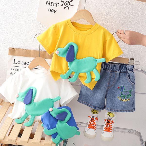 summer puppy decoration short sleeve children's set cotton t-shirt breathable shorts two-piece set, White
summer puppy decoration short sleeve children's set cotton t-shirt breathable shorts two-piece set, White