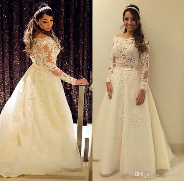 2020 elegant princess wedding gowns with long sleeve aline tulle appliqued lace sheer vintage wedding dresses robe de mariee plus8805112, White
2020 elegant princess wedding gowns with long sleeve aline tulle appliqued lace sheer vintage wedding dresses robe de mariee plus8805112, White