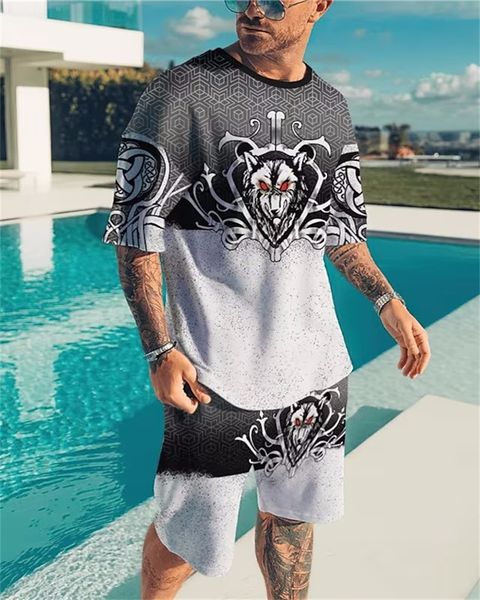 men's tracksuits summer men's o-neck short sleevesshorts beach breeze animal 3d printed pattern fashion leisure loose t-shirt set, Gray
men's tracksuits summer men's o-neck short sleevesshorts beach breeze animal 3d printed pattern fashion leisure loose t-shirt set, Gray