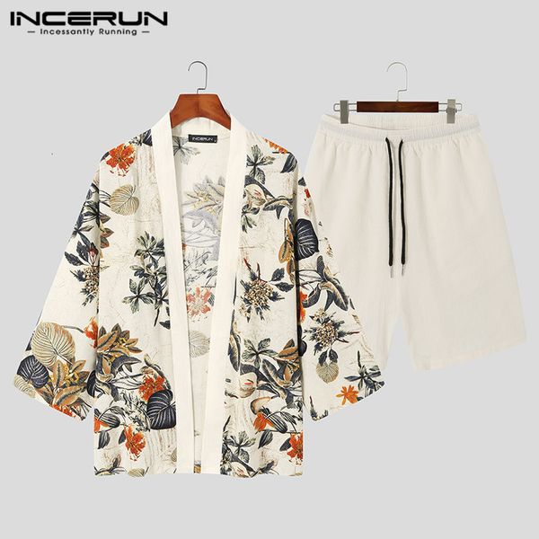 men's tracksuits incerun men sets printing streetwear half sleeve open stitch shirt kimono shorts 2pcs retro cotton men casual suits s-, Gray
men's tracksuits incerun men sets printing streetwear half sleeve open stitch shirt kimono shorts 2pcs retro cotton men casual suits s-, Gray