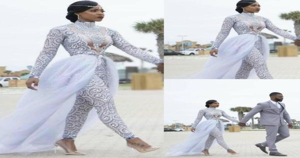 gorgeous jumpsuits with detachable train wedding dresses high neck beads with long sleeves beach wedding dress african bridal gown1354668, White
gorgeous jumpsuits with detachable train wedding dresses high neck beads with long sleeves beach wedding dress african bridal gown1354668, White