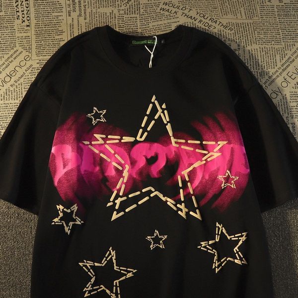 women's tshirt american retro ins trendy t shirts stars cotton printed short sleeved y2k men and women summer harajuku loose couples go, White
women's tshirt american retro ins trendy t shirts stars cotton printed short sleeved y2k men and women summer harajuku loose couples go, White