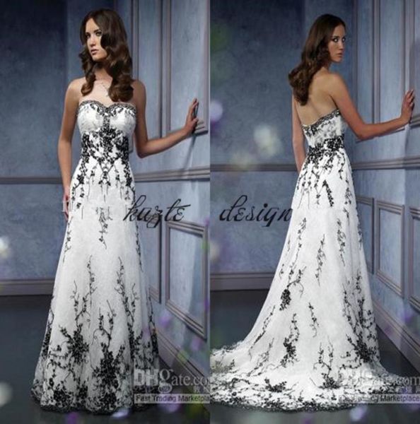 vintage gothic bridal wedding gown plus size sweetheart black embroidery accented a line black and white wedding dress6149946
vintage gothic bridal wedding gown plus size sweetheart black embroidery accented a line black and white wedding dress6149946