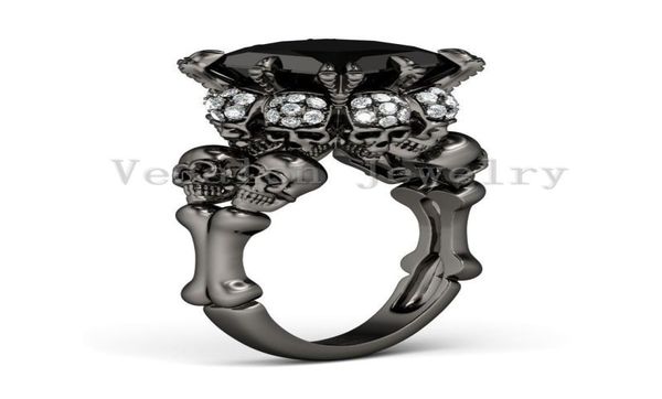 vecalon antique skull jewelry 3ct black cz diamond wedding band ring set for women 14kt black gold filled female finger ring6172141, Slivery;golden
vecalon antique skull jewelry 3ct black cz diamond wedding band ring set for women 14kt black gold filled female finger ring6172141, Slivery;golden