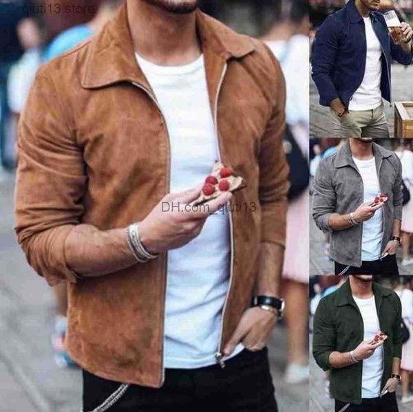 men's jackets men's deerskin velvet jacket small coat t230718, Black;brown 
men's jackets men's deerskin velvet jacket small coat t230718, Black;brown