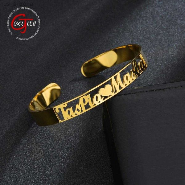 goxijite personalized name lovers 2 names bangles women men bangles bracelets stainless steel wedding jewelry gift l230620, Golden;silver
goxijite personalized name lovers 2 names bangles women men bangles bracelets stainless steel wedding jewelry gift l230620, Golden;silver