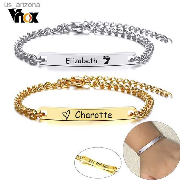 vnox adjustable length kids babi id bracelets anti allergy stainless steel girl boy children anti lost jewelry custom name phone l230620, Golden;silver
vnox adjustable length kids babi id bracelets anti allergy stainless steel girl boy children anti lost jewelry custom name phone l230620, Golden;silver