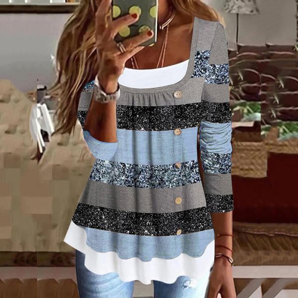 women's tshirt early spring 2023 casual oneck loose long sleeve tshirt collaboration buttons folds fake twopiece retro pullover 230717, White
women's tshirt early spring 2023 casual oneck loose long sleeve tshirt collaboration buttons folds fake twopiece retro pullover 230717, White