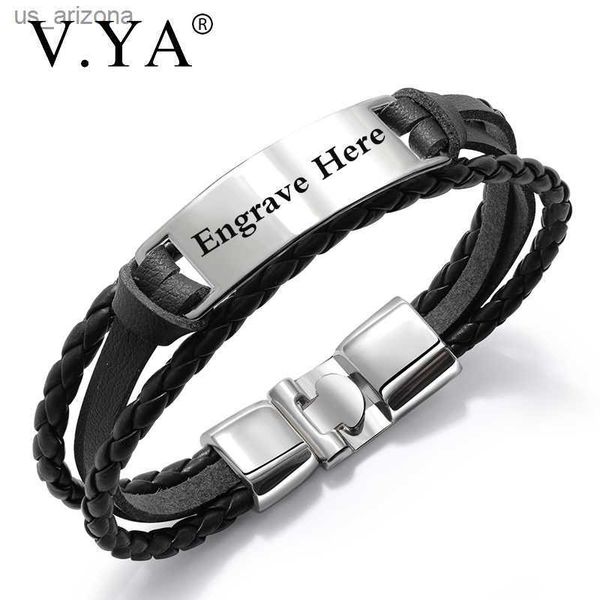 v.ya punk multilayer simple bracelet stainless steel pu leather bracelet 4 colors engrave bangle for men unique gift l230620, Golden;silver
v.ya punk multilayer simple bracelet stainless steel pu leather bracelet 4 colors engrave bangle for men unique gift l230620, Golden;silver