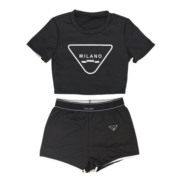 sportswear double set of letters printed bare navel stereoscopic logo fashion women's short-sleeved t-shirt shorts casual sportswear ro, White
sportswear double set of letters printed bare navel stereoscopic logo fashion women's short-sleeved t-shirt shorts casual sportswear ro, White