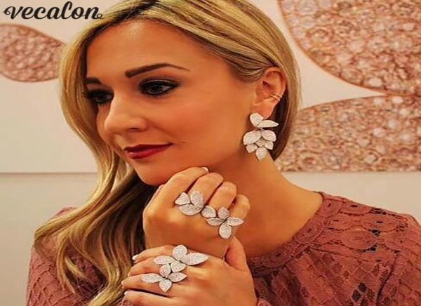 vecalon flower leaf party ring mirco pave diamond cz 925 sterling silver engagement wedding band rings for women jewelry4872547, Slivery;golden
vecalon flower leaf party ring mirco pave diamond cz 925 sterling silver engagement wedding band rings for women jewelry4872547, Slivery;golden