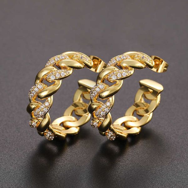 fashionable hip-hop zircon cuban chain earrings 8mm inlaid with zircon electroplated genuine gold earrings, Silver
fashionable hip-hop zircon cuban chain earrings 8mm inlaid with zircon electroplated genuine gold earrings, Silver