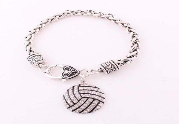 antique sliver plated zinc studded with sparkling crystal volleyball pendant heart shape charm sporty style bracelet jewelry6204799, Golden;silver
antique sliver plated zinc studded with sparkling crystal volleyball pendant heart shape charm sporty style bracelet jewelry6204799, Golden;silver