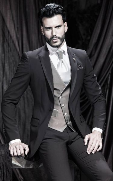 men suits slim fit peak lapel groom tuxedos black wedding suits men 2015 groomsmen suits one button mens 3 piece suit jacketpant6327496, Black;gray
men suits slim fit peak lapel groom tuxedos black wedding suits men 2015 groomsmen suits one button mens 3 piece suit jacketpant6327496, Black;gray