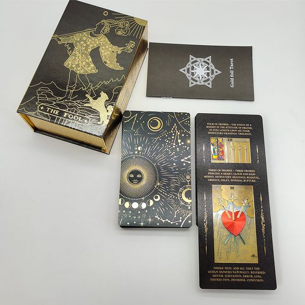 outdoor games activities good quality frosted gold tarot deck waterproof divination cards plastic with guidebook and exquisite flip box 2307
outdoor games activities good quality frosted gold tarot deck waterproof divination cards plastic with guidebook and exquisite flip box 2307