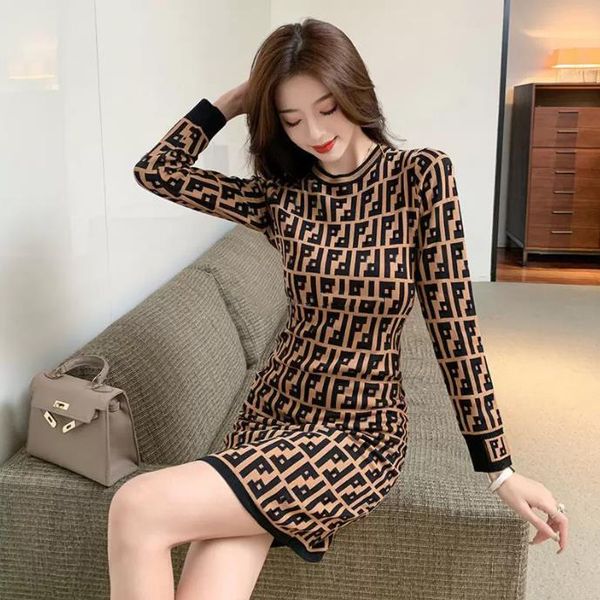 women dresses classic vintage knit dress fashion letter women pattern knitted long sleeve womens clothing crew neck knits, Black;gray
women dresses classic vintage knit dress fashion letter women pattern knitted long sleeve womens clothing crew neck knits, Black;gray