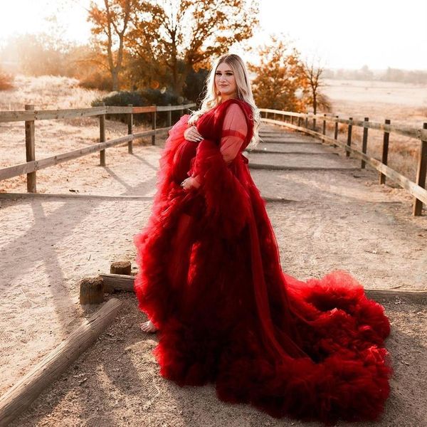 red ruffles prom dresses plus size maternity robes pregnant women poshoot evening gowns fluffy robe party dress299p, Black
red ruffles prom dresses plus size maternity robes pregnant women poshoot evening gowns fluffy robe party dress299p, Black