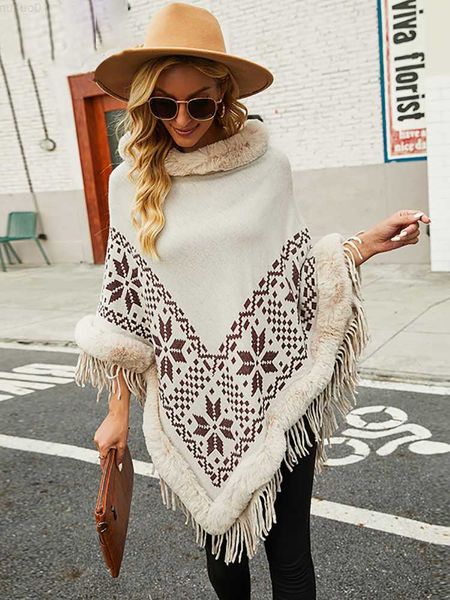 women's sweaters fitshinling vintage oversized poncho women clothing winter sweater knitwear fur collar winter warm cape femme fringe b, White;black
women's sweaters fitshinling vintage oversized poncho women clothing winter sweater knitwear fur collar winter warm cape femme fringe b, White;black